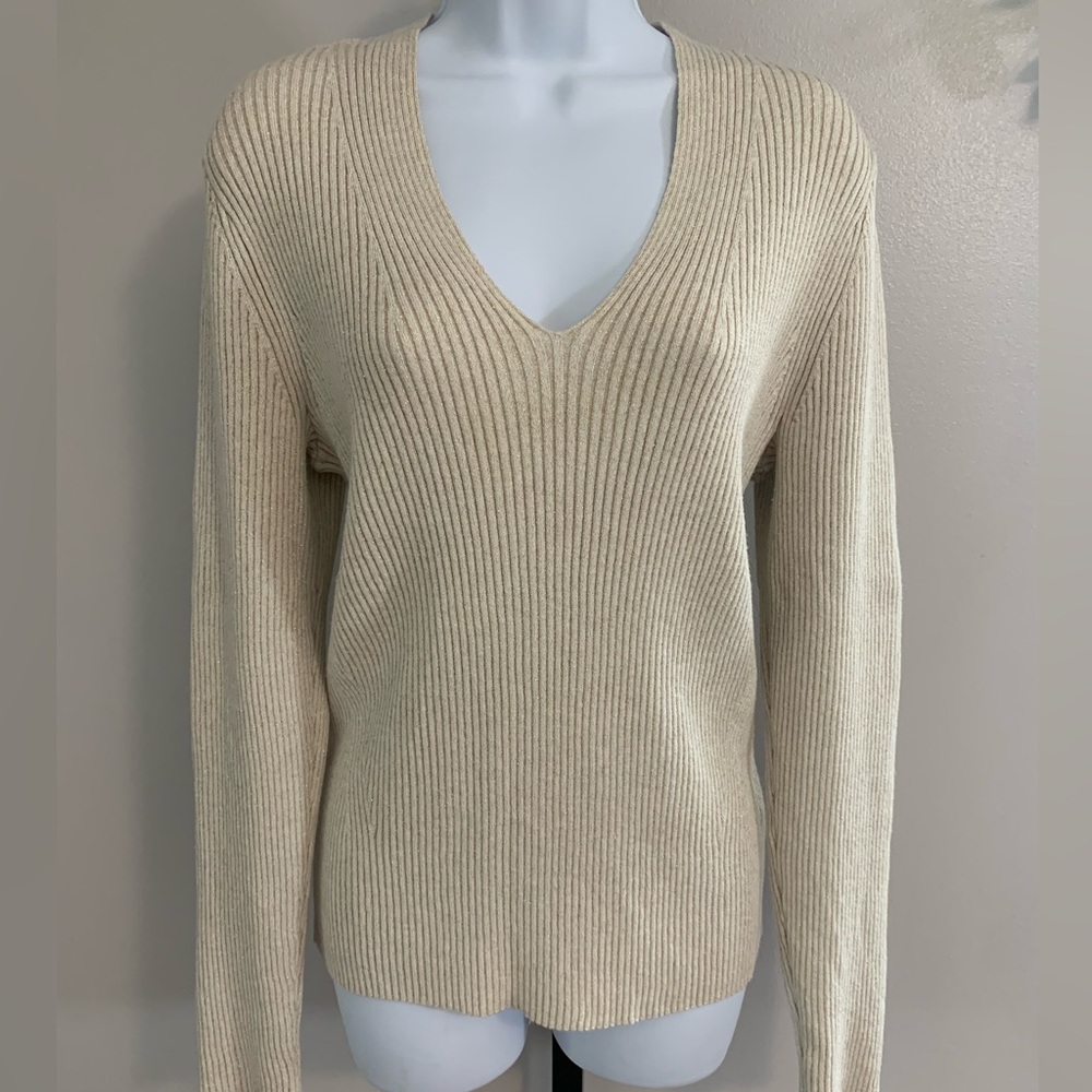 Nine West Cream V-Neck Sweater